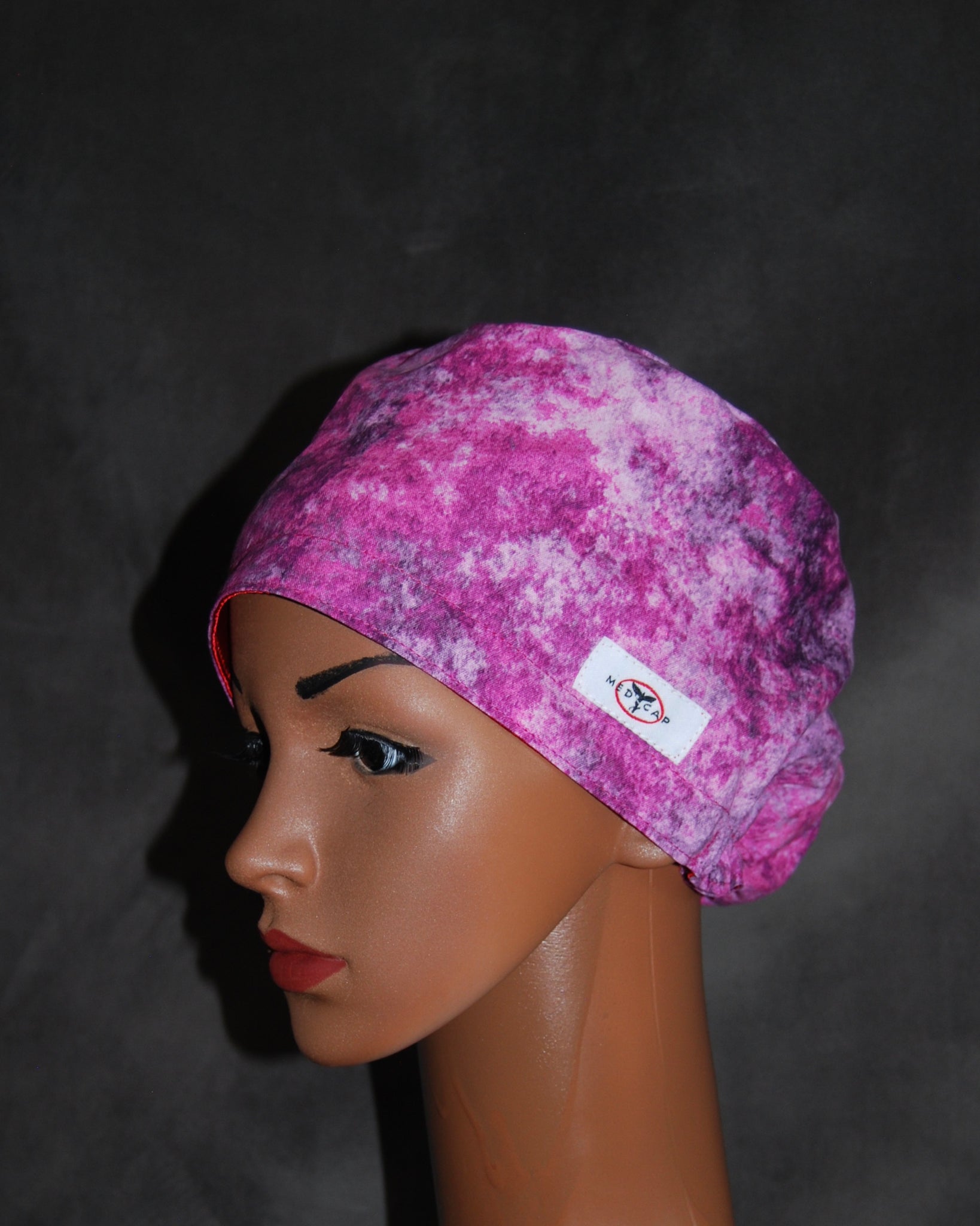 Pink Lavender Tie - Dye Snappi Two Satin Scrub Hat