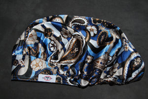 Blue Mocha Satin Scrub Hat