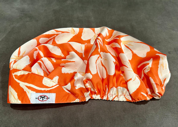 Tangerine Satin Pleated Featherweight Scrub Hat