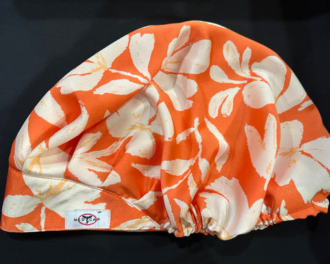 Tangerine Satin Pleated Featherweight Scrub Hat