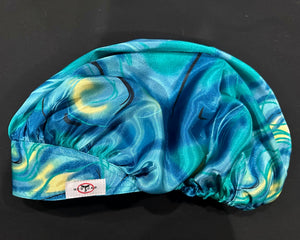 Auroa Blues Satin Scrub Hat