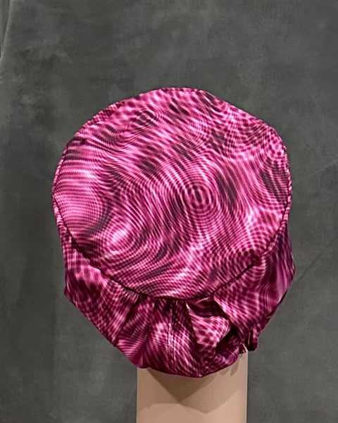 Raspberry Vertigo Snappi Two satin Scrub Hat