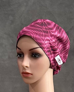 Raspberry Vertigo Snappi Two satin Scrub Hat