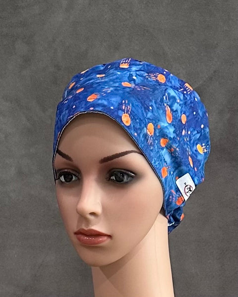 Across the Blue Celeste Snappi Two Satin Scrub Hat