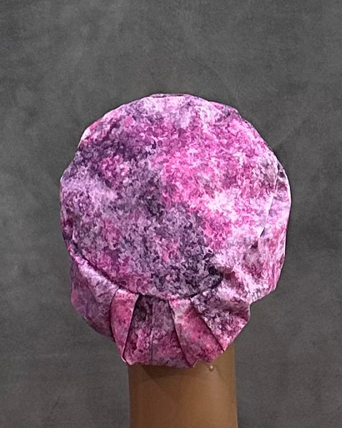 Pink Lavender Tie - Dye Snappi Two Satin Scrub Hat