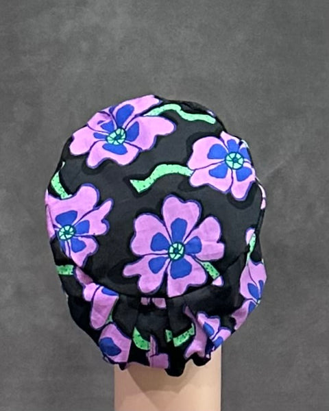 Morning Violet Blooms Snappi Two satin Scrub Hat