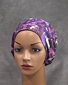 Grape Plum Burst Snappi Two Satin Scrub Hat