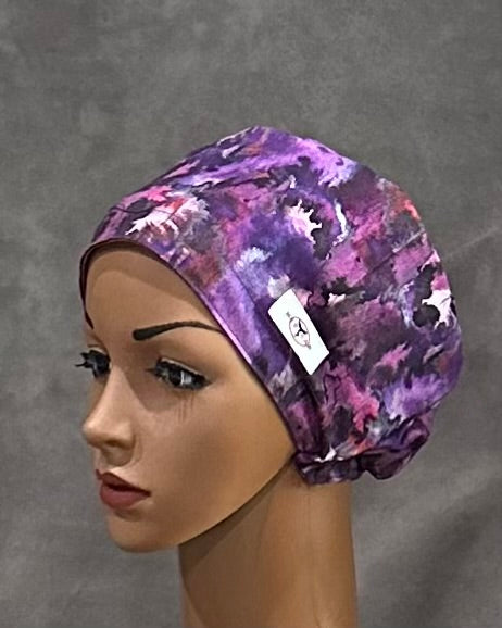 Grape Plum Burst Snappi Two Satin Scrub Hat