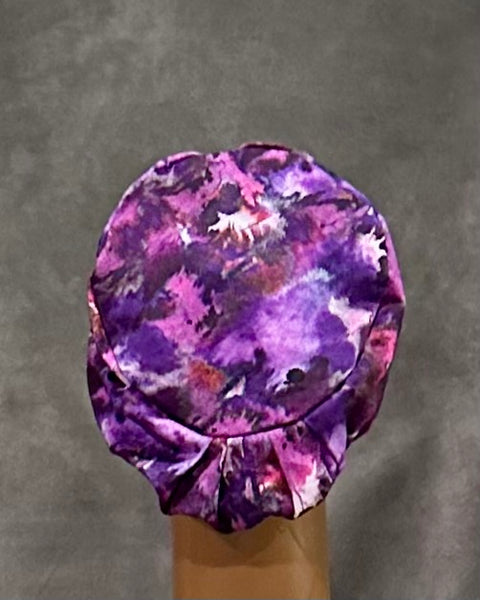 Grape Plum Burst Snappi Two Satin Scrub Hat